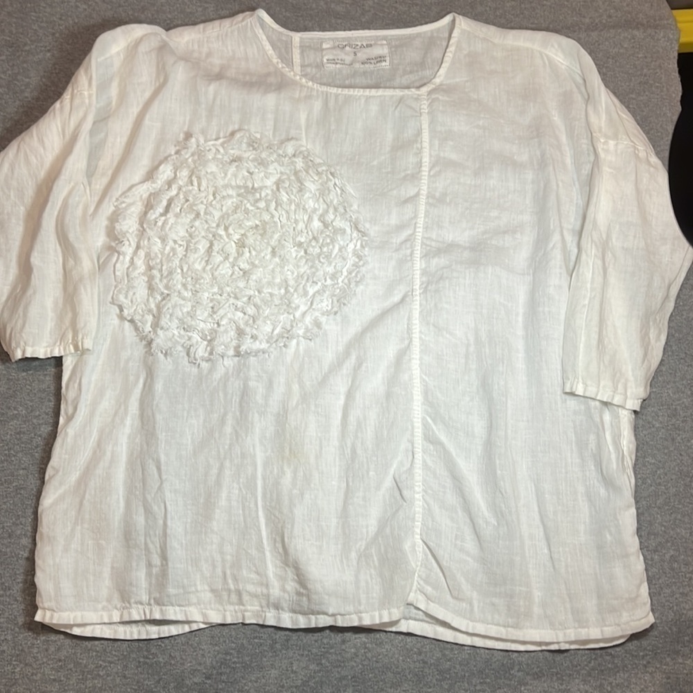 GRIZAS 100% white linen shirt